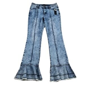 Eric Jeans Womens 12 Bell Bottoms Acid Wash Polka Dot Flare High Boho P1964RCS